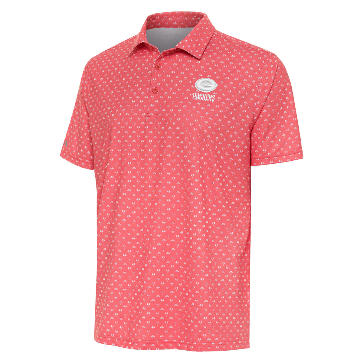 Men's Antigua Coral Green Bay Packers Kona Polo