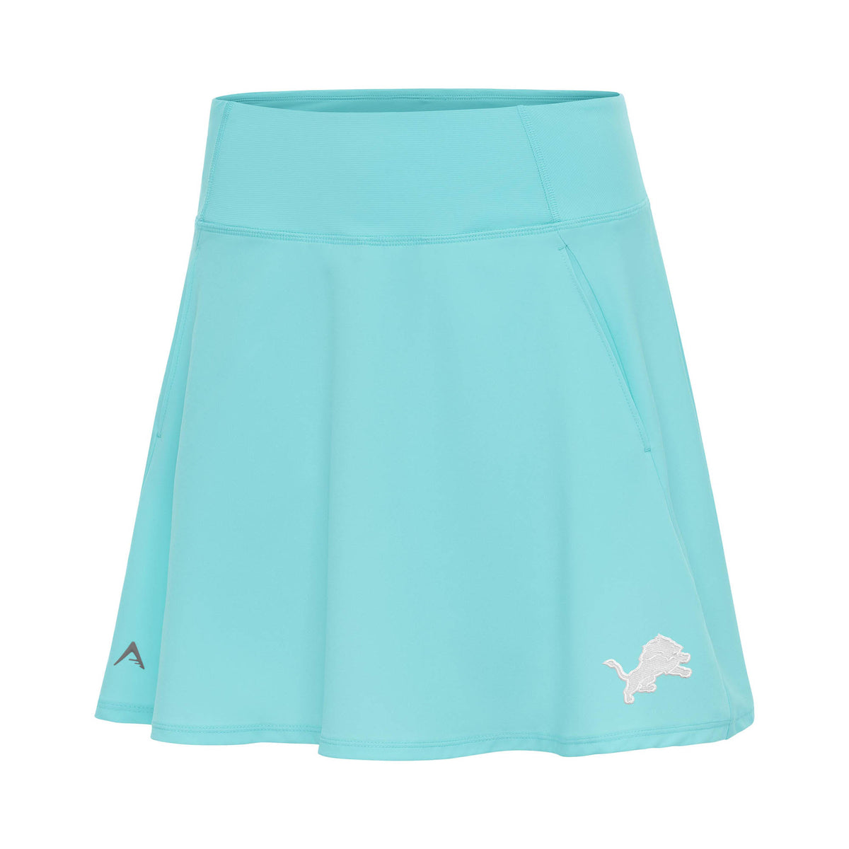Women's Antigua Aqua Detroit Lions White Logo Chip Skort