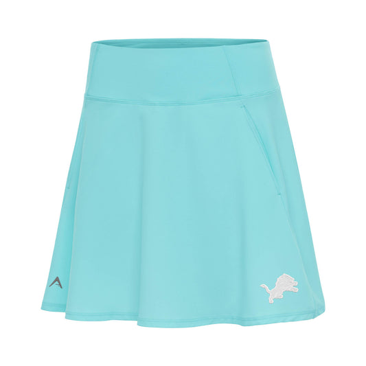 Women's Antigua Aqua Detroit Lions White Logo Chip Skort