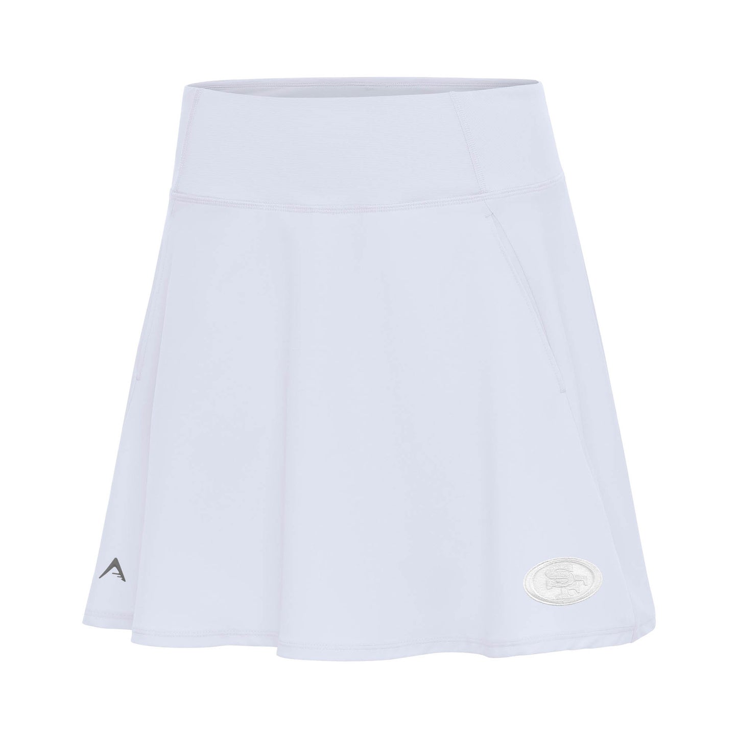 Women's Antigua White San Francisco 49ers White Logo Chip Skort