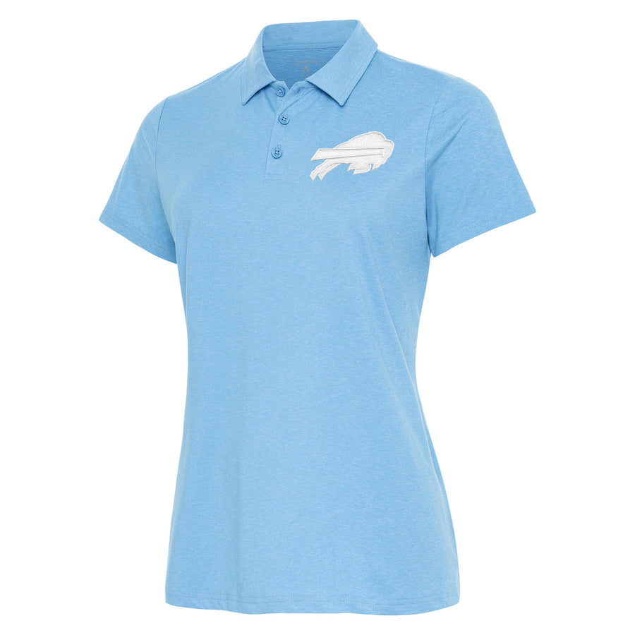 Women's Antigua Light Blue Buffalo Bills White Logo Matter Polo