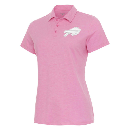 Women's Antigua Pink Buffalo Bills White Logo Matter Polo