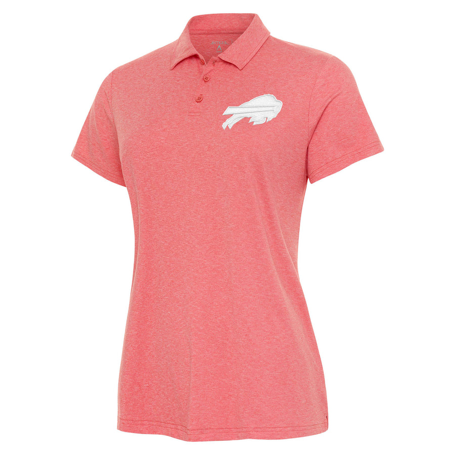 Women's Antigua Coral Buffalo Bills White Logo Matter Polo