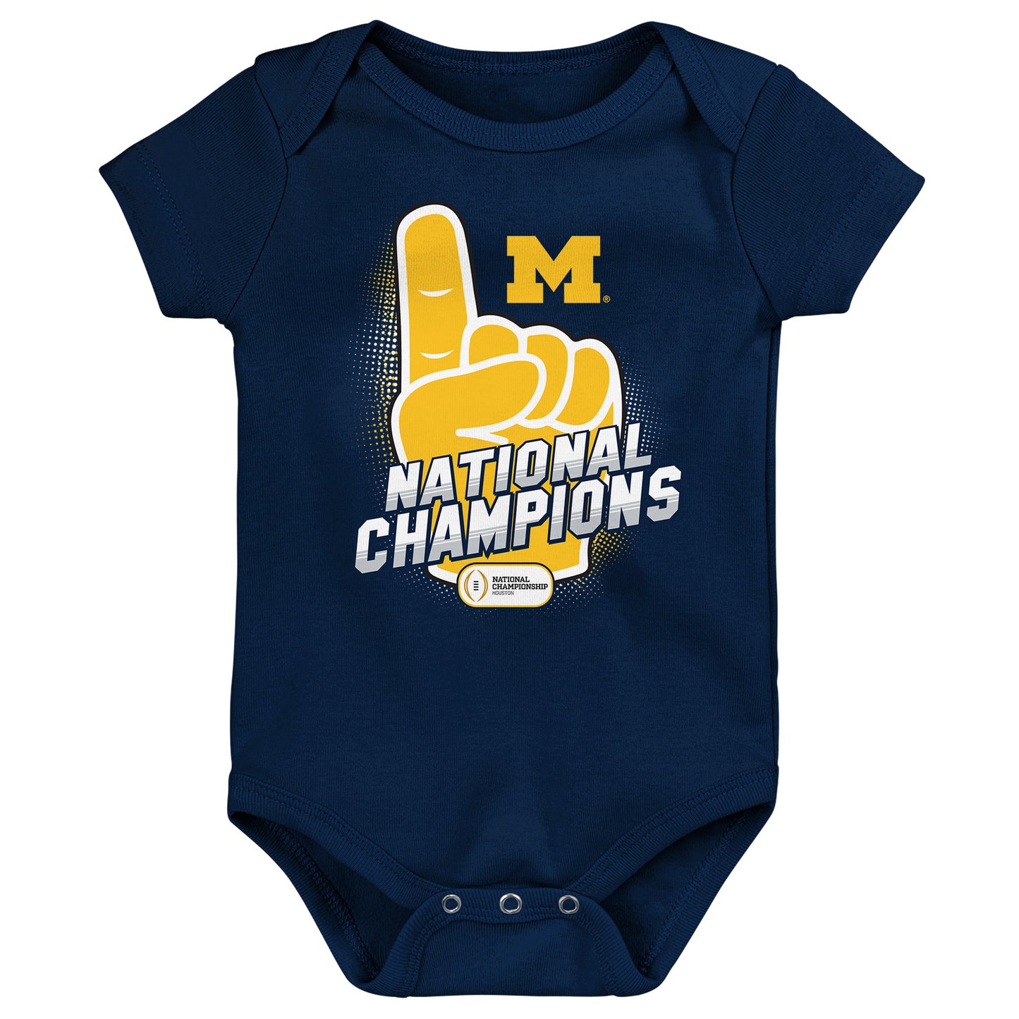 Infant  Navy Michigan Wolverines College Football Playoff 2023 National Champions Bodysuit