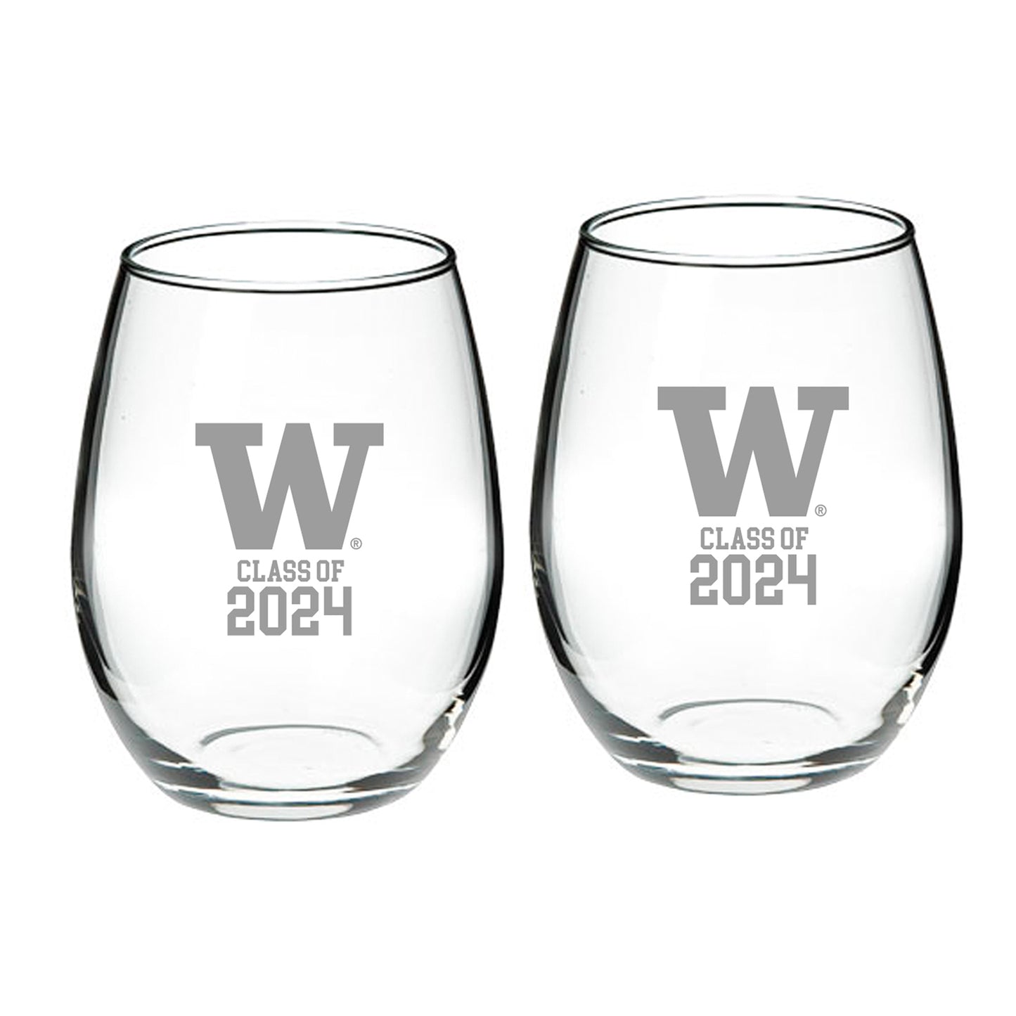 Washington Huskies Class of 2024 21oz. Two-Piece Stemless Wine Glass Set