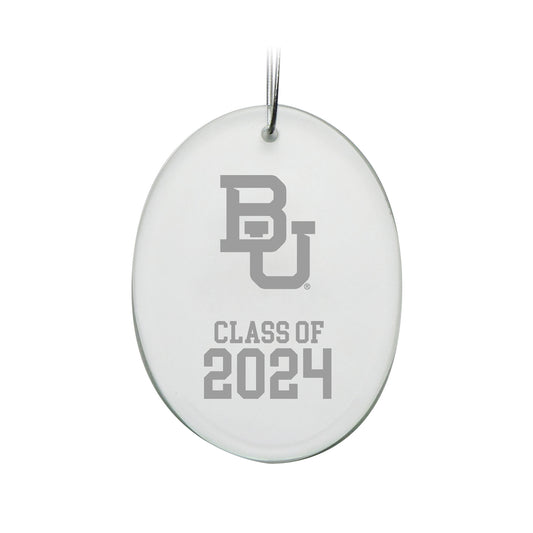 Baylor Bears Class of 2024 2.75'' x 3.75'' Oval Glass Ornament