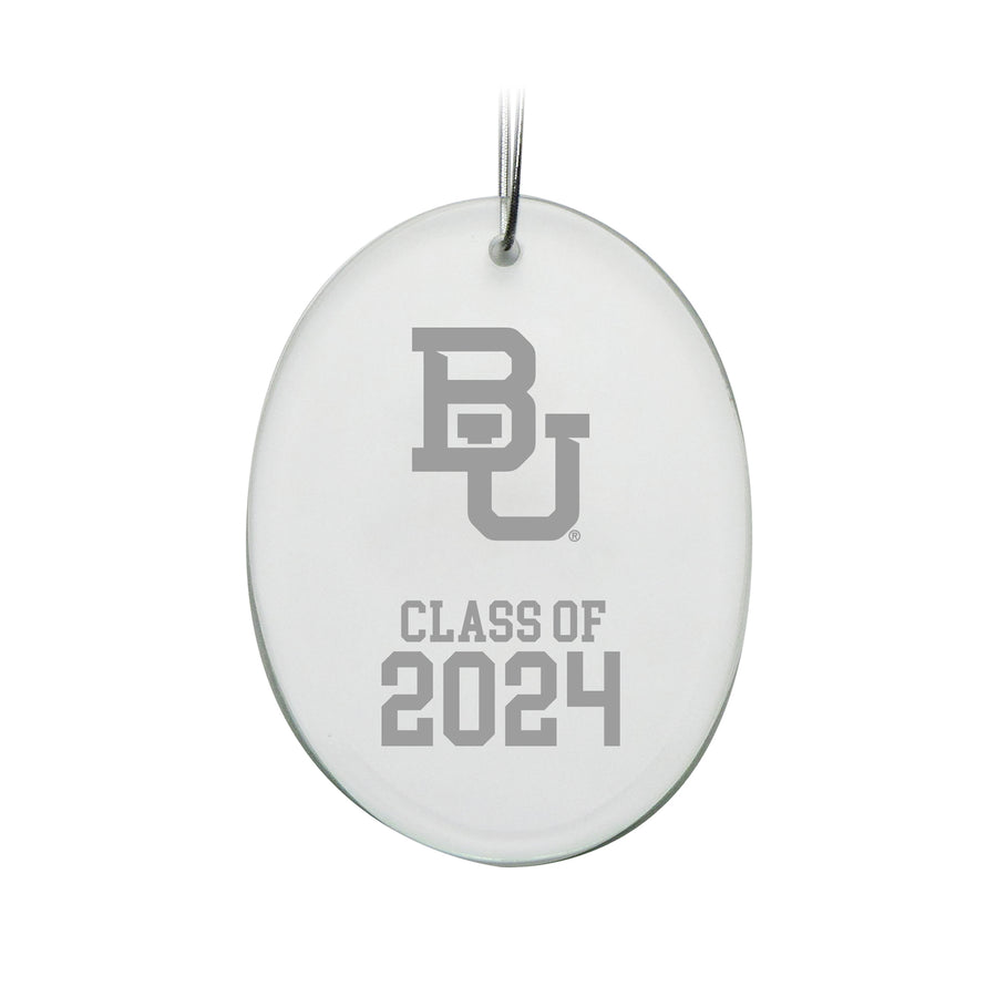 Baylor Bears Class of 2024 2.75'' x 3.75'' Oval Glass Ornament