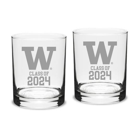 Washington Huskies Class of 2024 14oz. Two-Piece Classic Double Old Fashioned Glass Set
