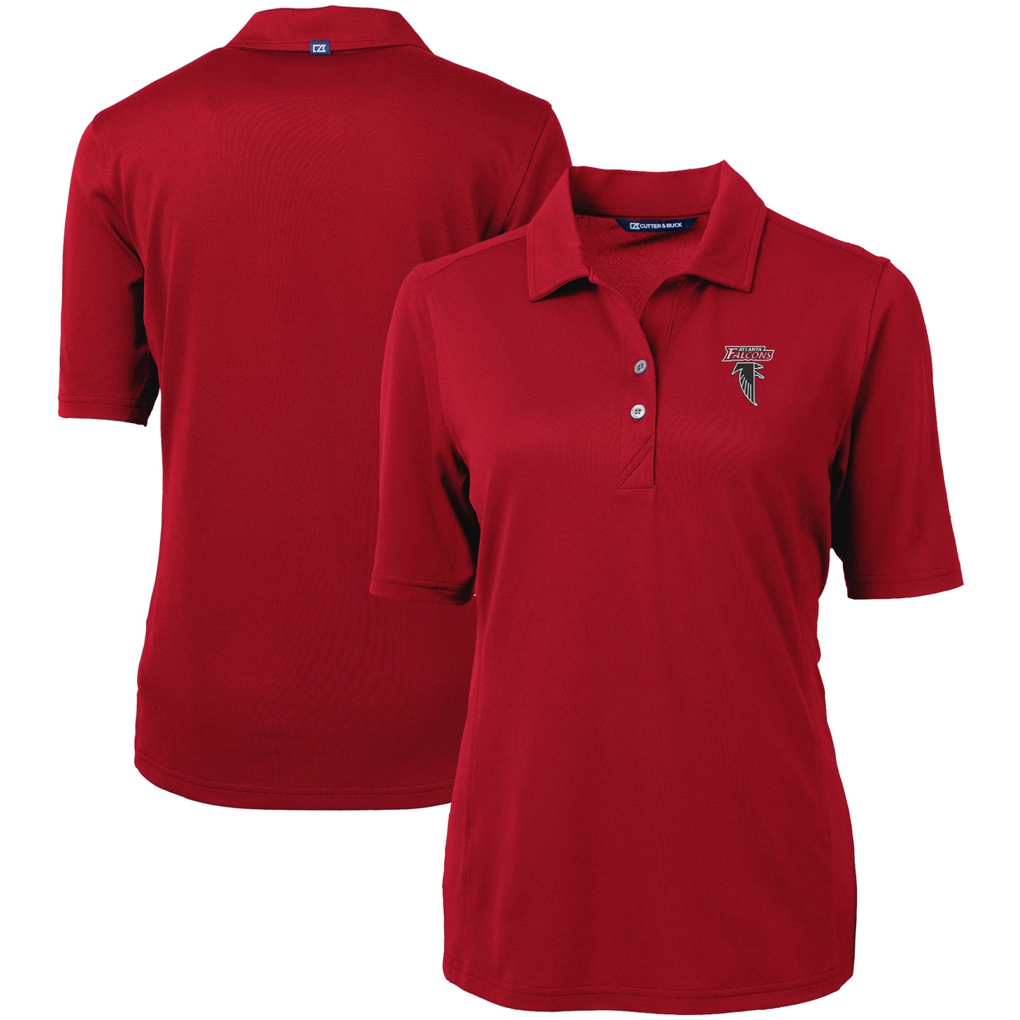 Women's Cutter & Buck Red Atlanta Falcons Throwback Logo Virtue Eco Pique Recycled Polo