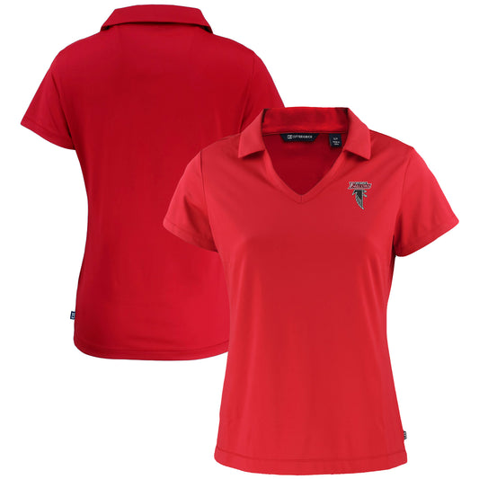 Women's Cutter & Buck Red Atlanta Falcons Throwback Logo Daybreak Eco Recycled V-Neck Polo