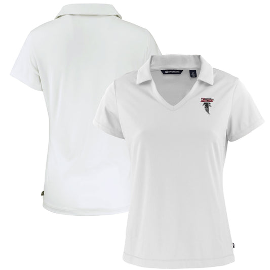 Women's Cutter & Buck White Atlanta Falcons Throwback Logo Daybreak Eco Recycled V-Neck Polo