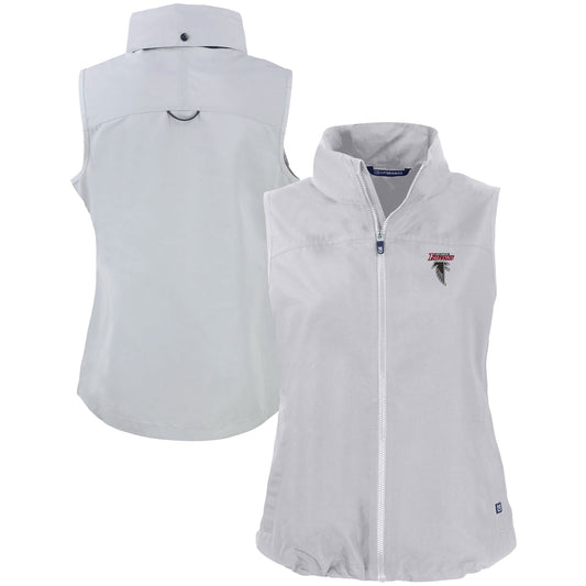 Women's Cutter & Buck Gray Atlanta Falcons Throwback Logo Charter Eco Recycled Full-Zip Vest