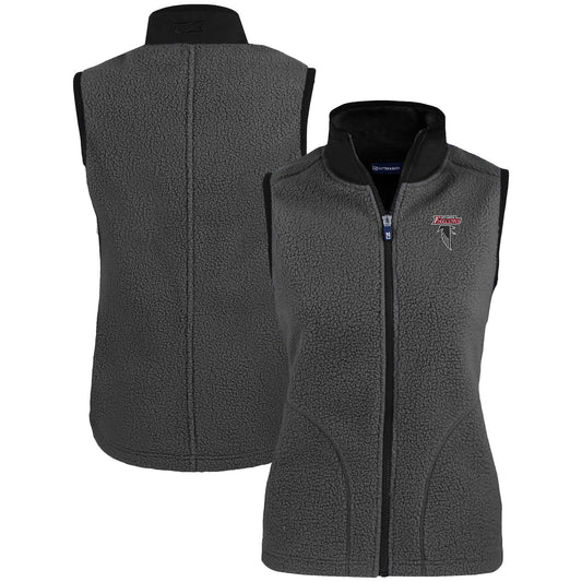 Women's Cutter & Buck Gray Atlanta Falcons Throwback Logo Cascade Eco Sherpa Fleece Full-Zip Vest