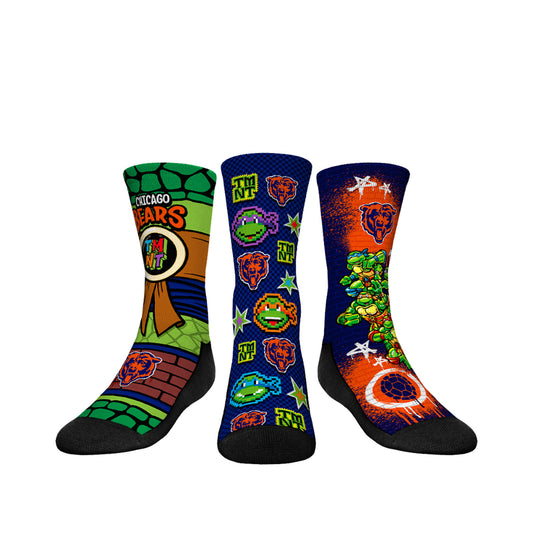 Youth Rock Em Socks  Navy Chicago Bears TMNT Three-Pack Crew Sock Set