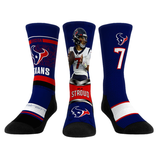 Unisex Rock Em Socks CJ Stroud Houston Texans 3-Pack Crew Sock Set