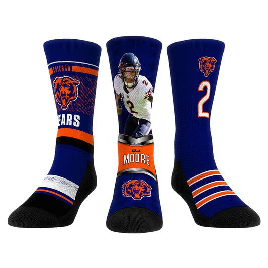 Unisex Rock Em Socks D.J. Moore Chicago Bears 3-Pack Crew Sock Set