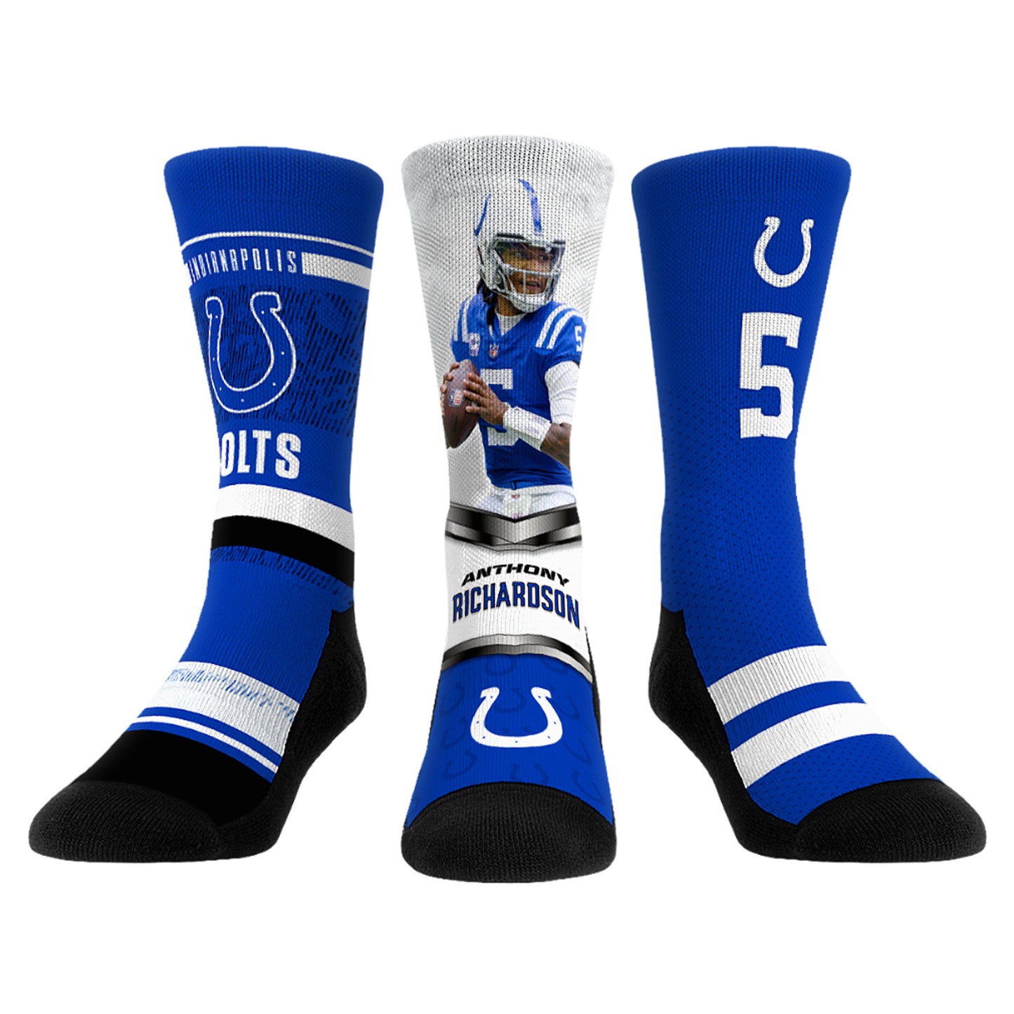 Unisex Rock Em Socks Anthony Richardson Indianapolis Colts 3-Pack Crew Sock Set