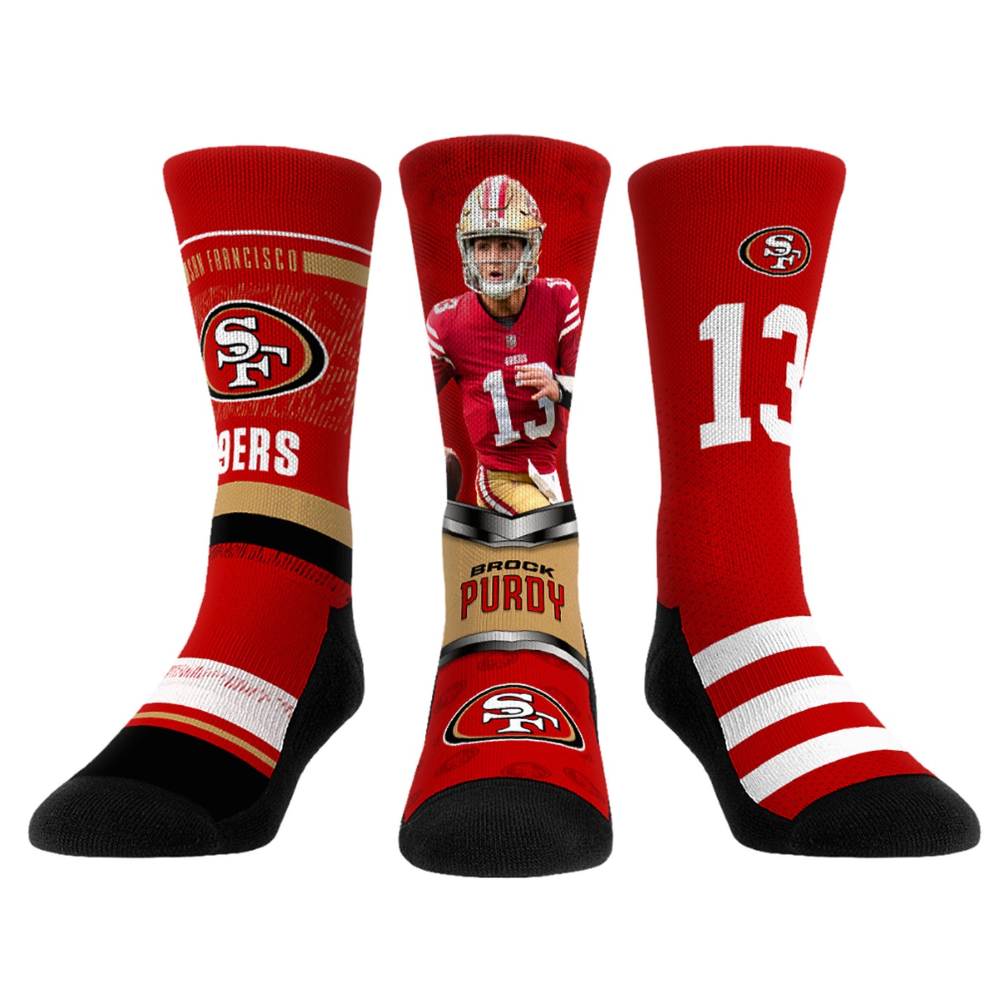 Unisex Rock Em Socks Brock Purdy San Francisco 49ers 3-Pack Crew Sock Set