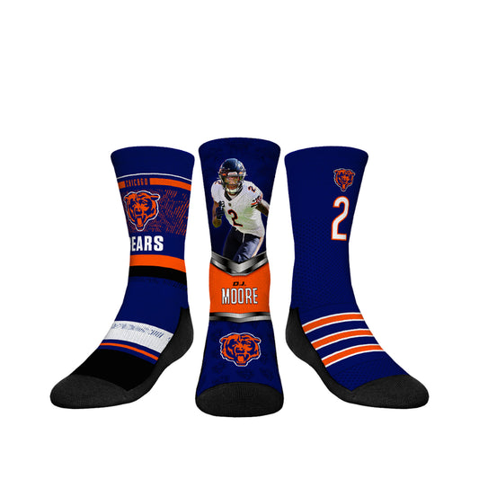 Youth Rock Em Socks D.J. Moore Chicago Bears 3-Pack Crew Sock Set