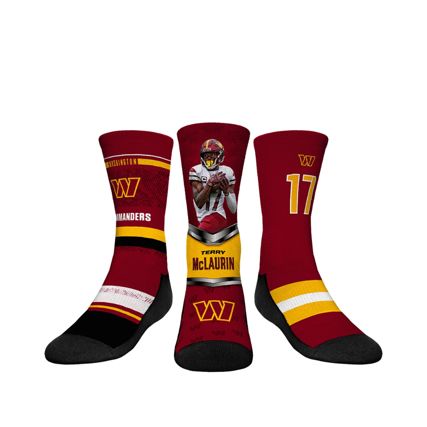 Youth Rock Em Socks Terry McLaurin Washington Commanders 3-Pack Crew Sock Set