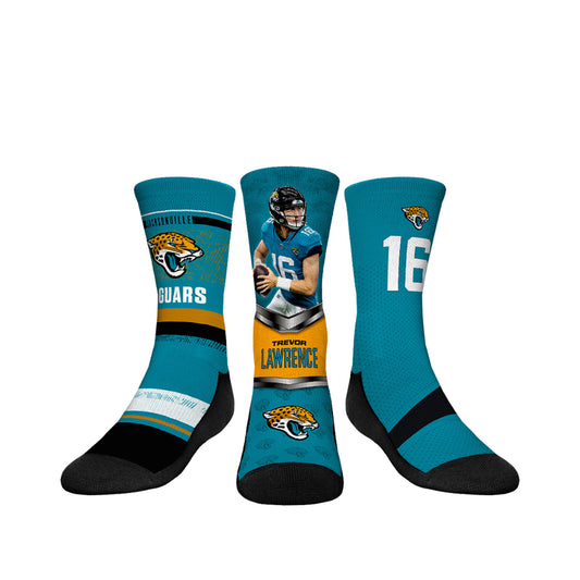 Youth Rock Em Socks Trevor Lawrence Jacksonville Jaguars 3-Pack Crew Sock Set