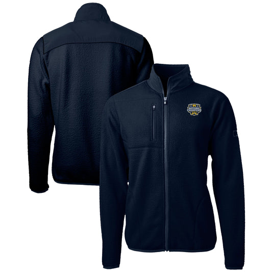 Men's Cutter & Buck Navy Michigan Wolverines College Football Playoff 2023 National Champions Cascade Eco Sherpa Fleece Full-Zip Jacket