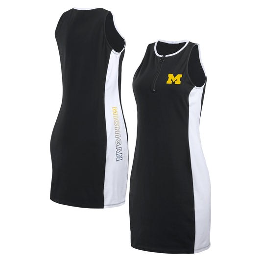 Women's WEAR by Erin Andrews Black Michigan Wolverines Bodyframing Tank Dress