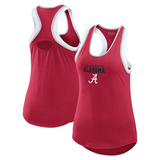 Women's WEAR by Erin Andrews Crimson Alabama Crimson Tide Open Hole Razorback Tank Top