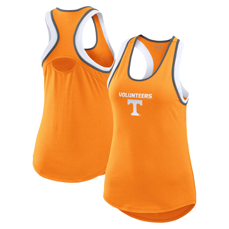 Women's WEAR by Erin Andrews Tennessee Orange Tennessee Volunteers Open Hole Razorback Tank Top