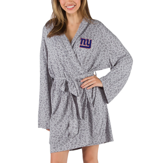 Women's Concepts Sport Gray New York Giants Frill Hacci Knit Robe