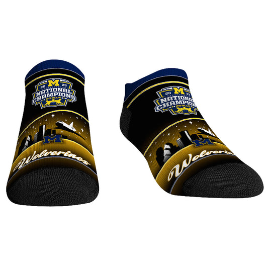 Unisex Rock Em Socks Navy Michigan Wolverines College Football Playoff 2023 National Champions Low-Cut Socks