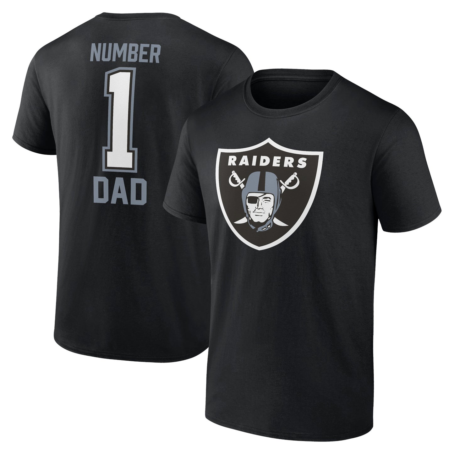 Men's Fanatics Black Las Vegas Raiders #1 Dad T-Shirt