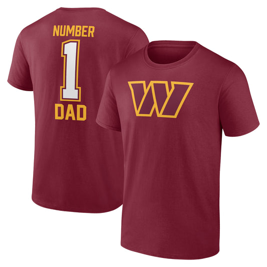 Men's Fanatics Burgundy Washington Commanders #1 Dad T-Shirt