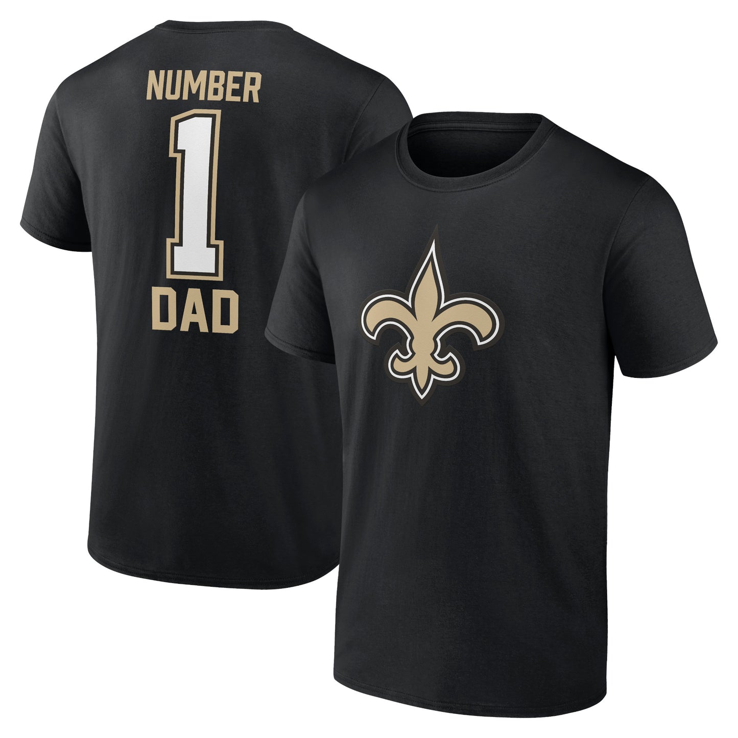 Men's Fanatics Black New Orleans Saints #1 Dad T-Shirt