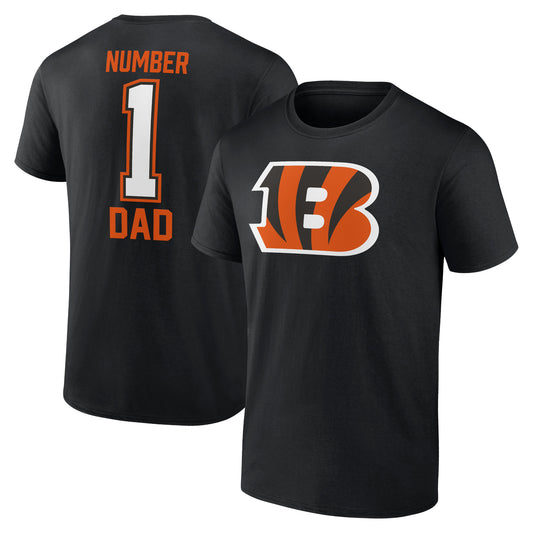 Men's Fanatics Black Cincinnati Bengals #1 Dad T-Shirt