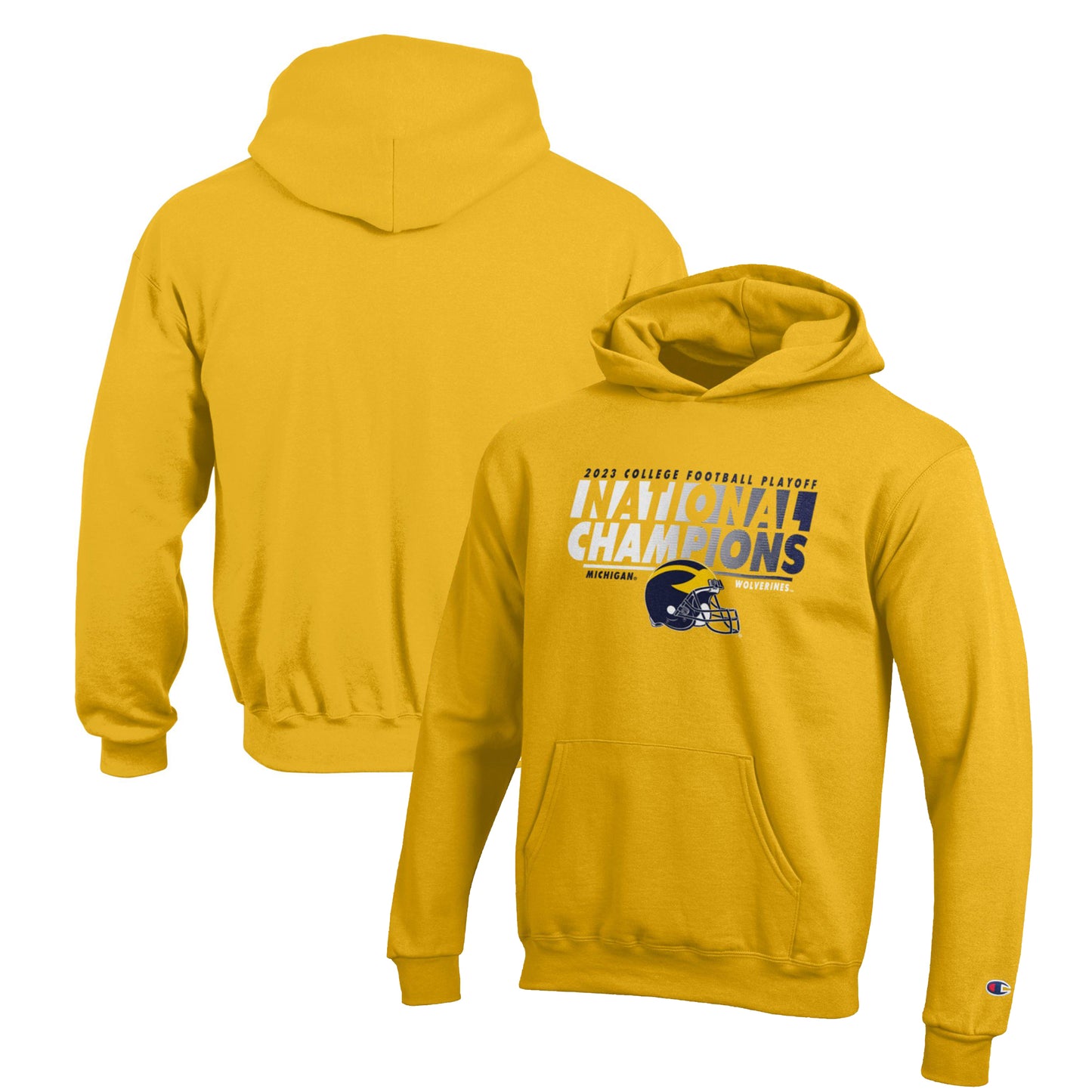 Youth Champion  Maize Michigan Wolverines College Football Playoff 2023 National Champions Pullover Hoodie