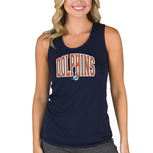 Women's Concepts Sport  Navy Miami Dolphins Marathon Racer Back Tank Top