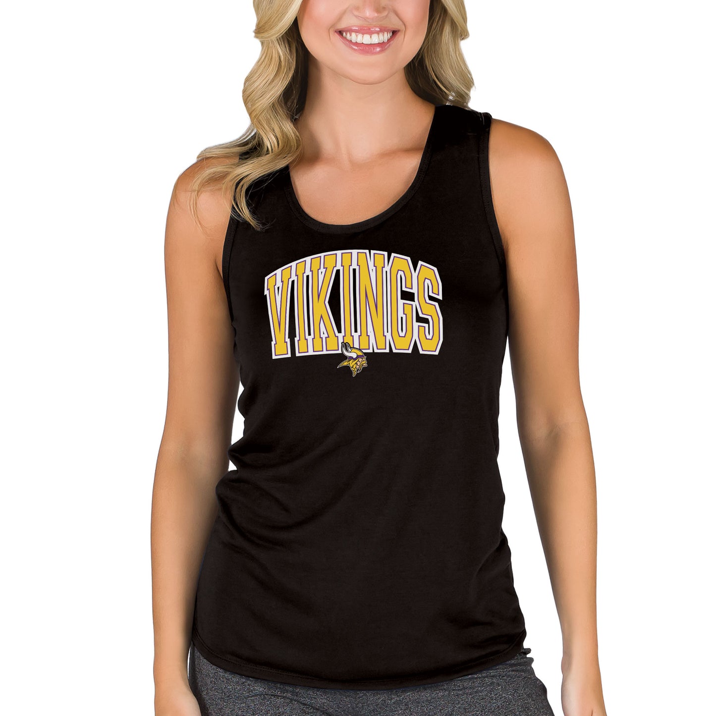 Women's Concepts Sport  Black Minnesota Vikings Marathon Racer Back Tank Top