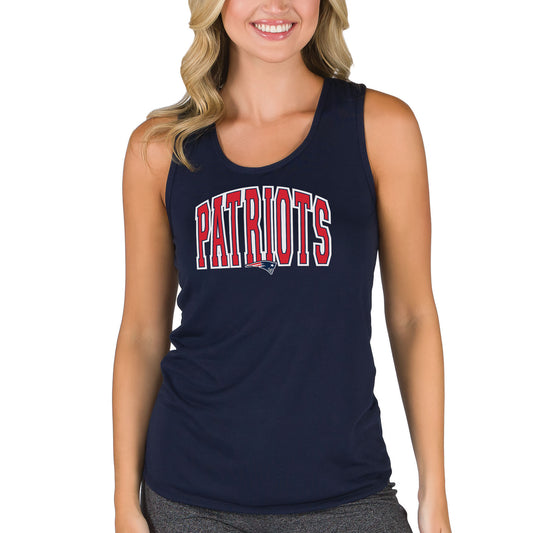 Women's Concepts Sport  Navy New England Patriots Marathon Racer Back Tank Top