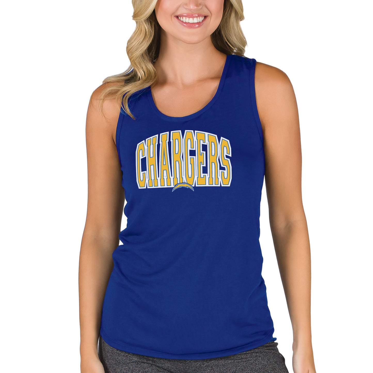 Women's Concepts Sport  Royal Los Angeles Chargers Marathon Racer Back Tank Top