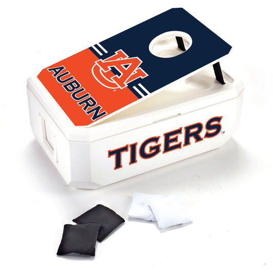 White Auburn Tigers 40-Can Cornhole Cooler