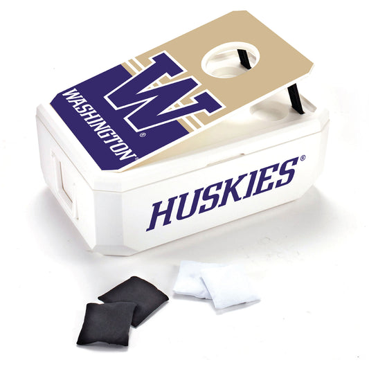 White Washington Huskies 40-Can Cornhole Cooler