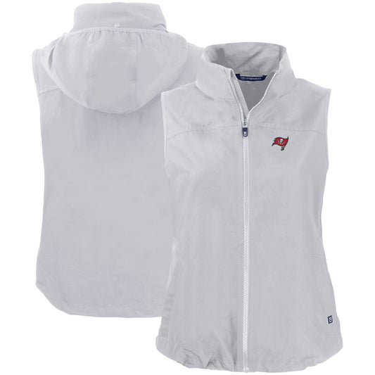 Women's Cutter & Buck Gray Tampa Bay Buccaneers Primary Mark Charter Eco Full-Zip Vest