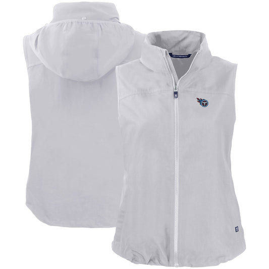 Women's Cutter & Buck Gray Tennessee Titans Primary Mark Charter Eco Full-Zip Vest