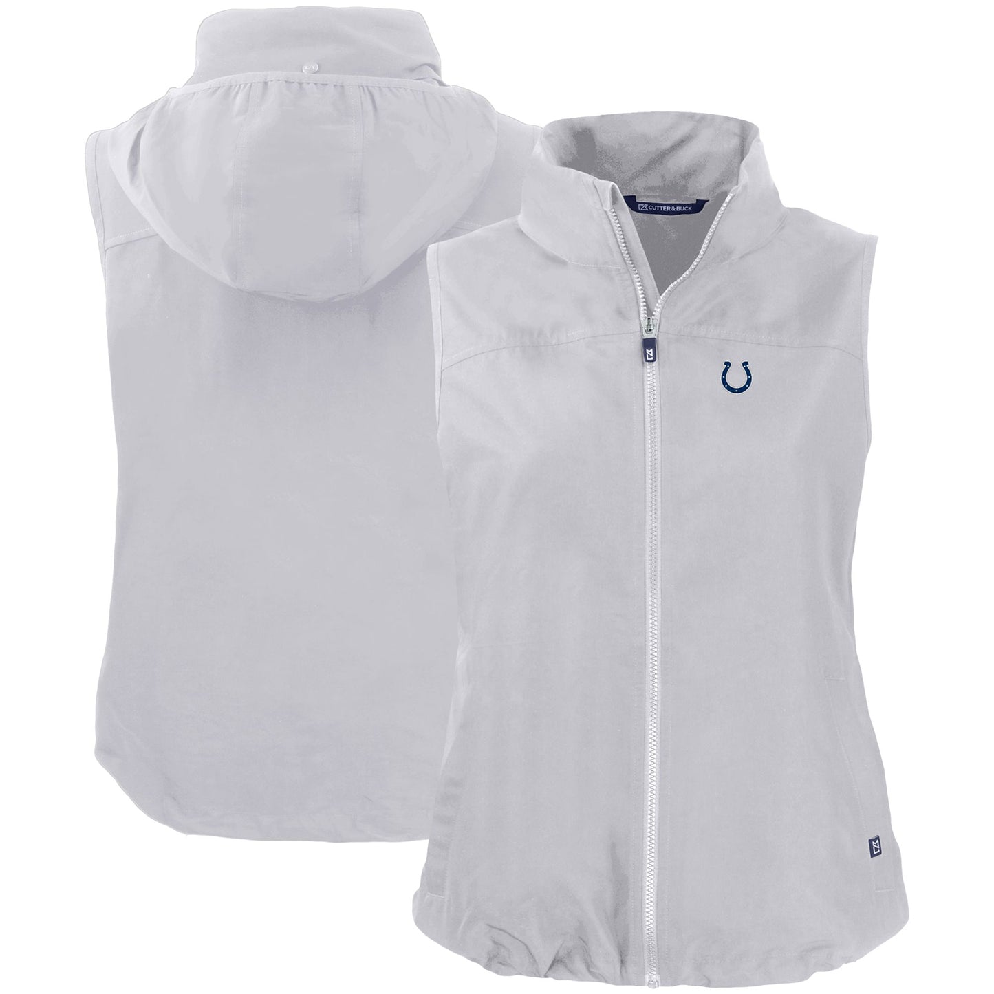 Women's Cutter & Buck Gray Indianapolis Colts Primary Mark Charter Eco Full-Zip Vest