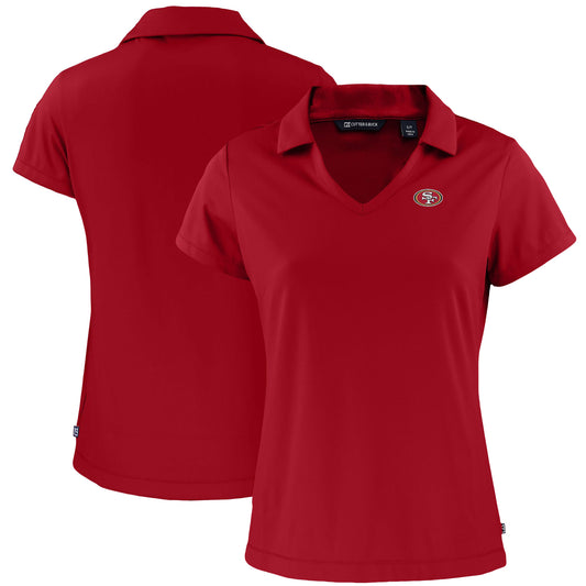 Women's Cutter & Buck Scarlet San Francisco 49ers Primary Mark Daybreak Eco Recycled V-Neck Polo