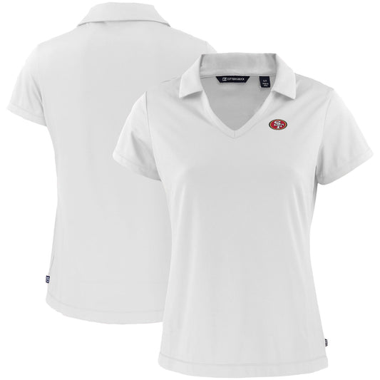 Women's Cutter & Buck White San Francisco 49ers Primary Mark Daybreak Eco Recycled V-Neck Polo