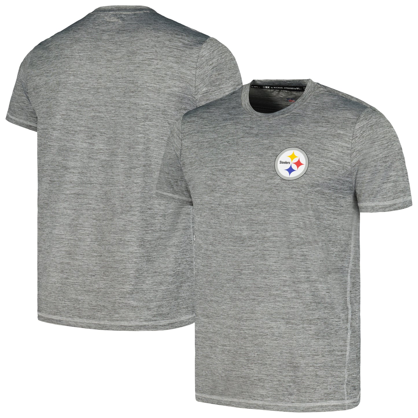 Men's MSX by Michael Strahan Black Pittsburgh Steelers Motion Space-Dye T-Shirt