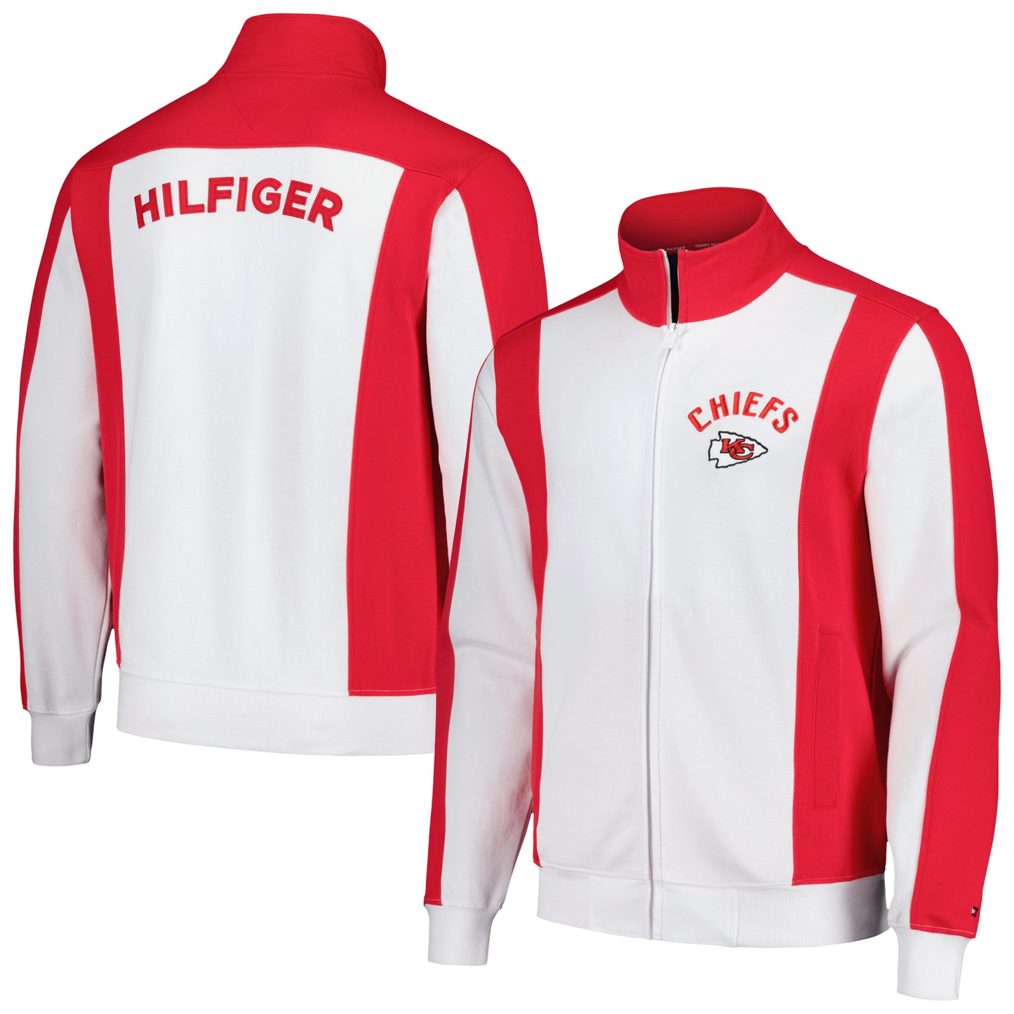 Men's Tommy Hilfiger White/Red Kansas City Chiefs Nolan Full-Zip Track Jacket