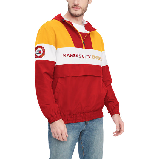 Men's Tommy Hilfiger Red/Gold Kansas City Chiefs Enzo Half-Zip Hoodie Jacket